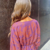 Long Sleeve Occasion Dress | V-Neck Midi with a Paisley Print