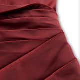 Satin Midi Dress for Women – Draped Collar Evening Elegance