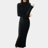 Women’s Slim Fit Knitted Wool Dress – Winter Elegance
