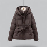 Women's Winter Parka Coat with Faux Fur Hood & Belt