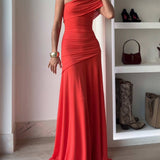 Elegant Off-Shoulder Ruched Maxi Dress