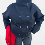 Chic High Neck Short Coat for Women