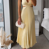 Satin Midi Dress | The Elegant Pleated Design