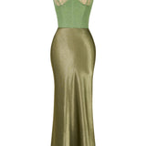 Glamorous Corset Evening Dress with Fluid Skirt
