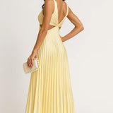 Satin Midi Dress | The Elegant Pleated Design