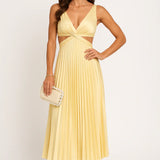 Satin Midi Dress | The Elegant Pleated Design