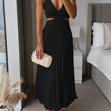Satin Midi Dress | The Elegant Pleated Design