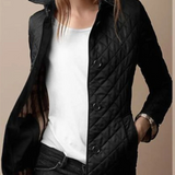 Women’s Casual Quilted Jacket with Relaxed Fit and Collar Detail