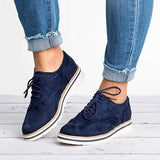 Women’s Suede Lace-Up Flat Shoes