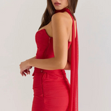 Formal Dress with Choker Neck Detail