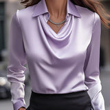 Chic Satin Draped Blouse