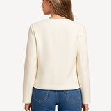 Women’s Classic Style Short Blazer with Gold Buttons