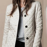 Women’s Casual Quilted Jacket with Relaxed Fit and Collar Detail