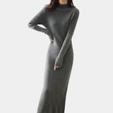 Women’s Slim Fit Knitted Wool Dress – Winter Elegance