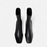 Women’s Vintage Square-Toe Ankle Boots – Chic Retro Style