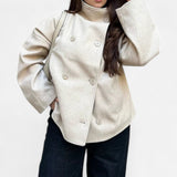 Chic High Neck Short Coat for Women