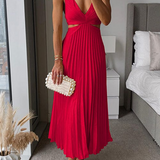 Satin Midi Dress | The Elegant Pleated Design