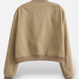 Women’s Spring Vintage Bomber Jacket Zip Front Lightweight