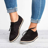 Women’s Suede Lace-Up Flat Shoes