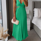 Satin Midi Dress | The Elegant Pleated Design