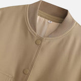 Women’s Spring Vintage Bomber Jacket Zip Front Lightweight