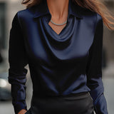 Chic Satin Draped Blouse
