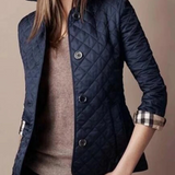Women’s Casual Quilted Jacket with Relaxed Fit and Collar Detail
