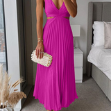 Satin Midi Dress | The Elegant Pleated Design
