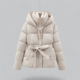 Women's Winter Parka Coat with Faux Fur Hood & Belt