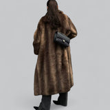 Women's Plush Faux Fur Trench Coat - Warm Long Line