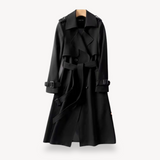 Elegant Classic Trench Coat for Women | Belted Longline Waterproof