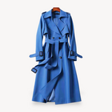 Elegant Classic Trench Coat for Women | Belted Longline Waterproof