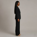 Chic Women's Suit Set – Tailored Long Blazer & Trousers for Formal Occasions