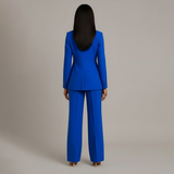 Chic Women's Suit Set – Tailored Long Blazer & Trousers for Formal Occasions
