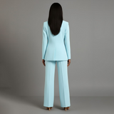 Chic Women's Suit Set – Tailored Long Blazer & Trousers for Formal Occasions