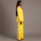 Chic Women's Suit Set – Tailored Long Blazer & Trousers for Formal Occasions