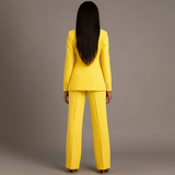 Chic Women's Suit Set – Tailored Long Blazer & Trousers for Formal Occasions