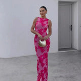 Floral Embroidered Bodycon Maxi Dress