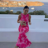 Floral Embroidered Bodycon Maxi Dress