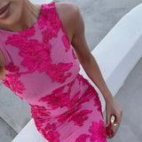 Floral Embroidered Bodycon Maxi Dress
