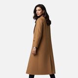 Chic Long Winter Coat for Women – Lapel Collar, Soft Material
