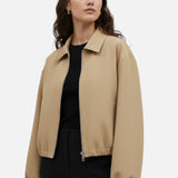 Women’s Spring Casual Bomber Jacket Turn‑Down Collar