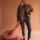 Women’s Leopard Print Button-Up Jacket