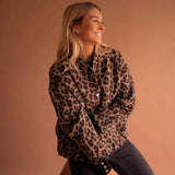 Women’s Leopard Print Button-Up Jacket