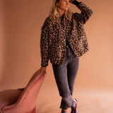 Women’s Leopard Print Button-Up Jacket