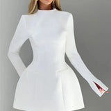 Women’s Slim Fit Mini Dress – Long Sleeve Party Style