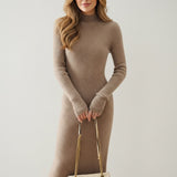 Women’s Slim Fit Knitted Wool Dress – Winter Elegance