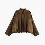 Elegant Suede Bomber Jacket | Women's Casual Chic Outerwear