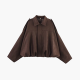 Elegant Suede Bomber Jacket | Women's Casual Chic Outerwear