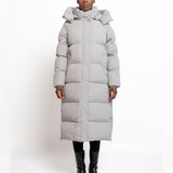 Women’s Cosy Long Grey Coat with Fleece Pocket Lining